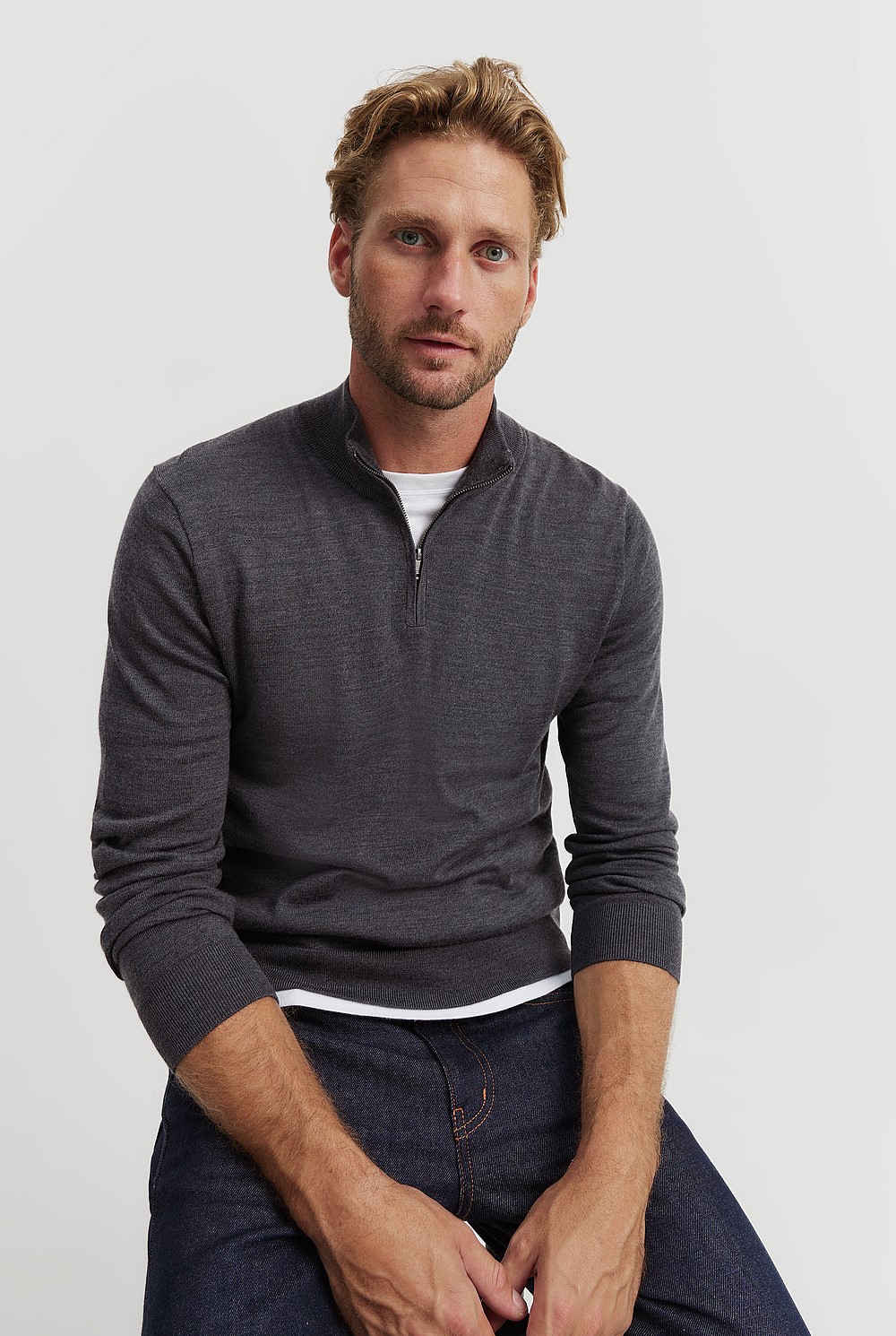 Verified Australian Merino Half Zip Knit