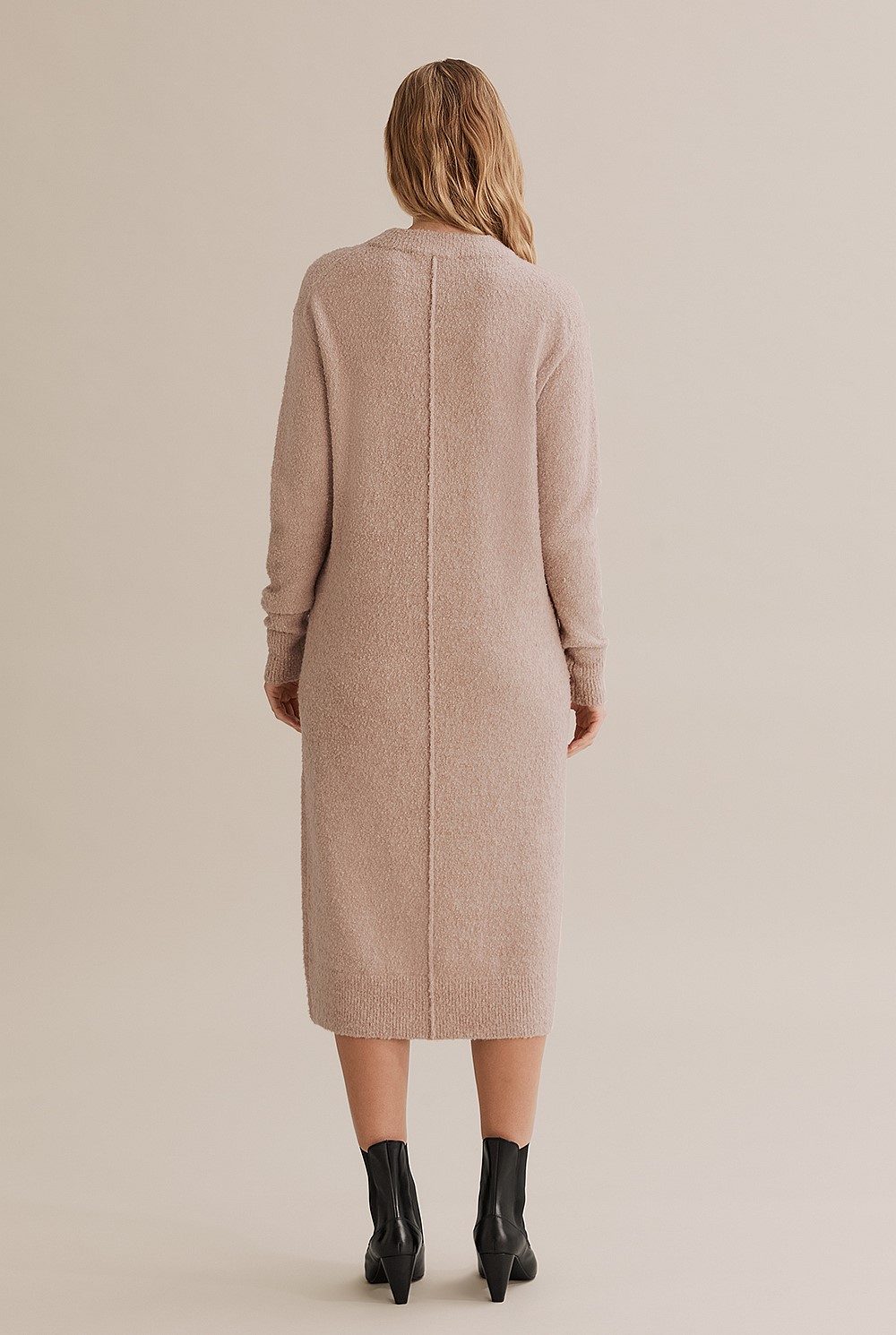Boucle Knit Midi Dress