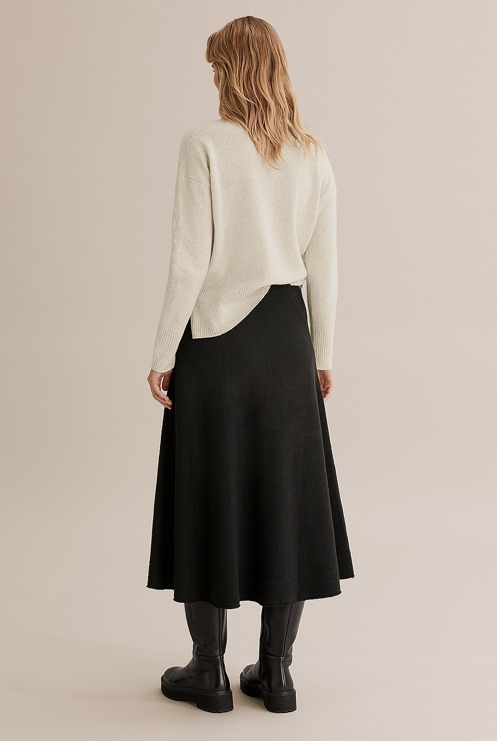 Textured Pull On Skirt