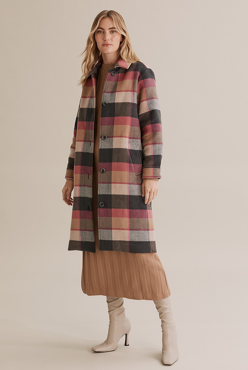 Longline Check Coat