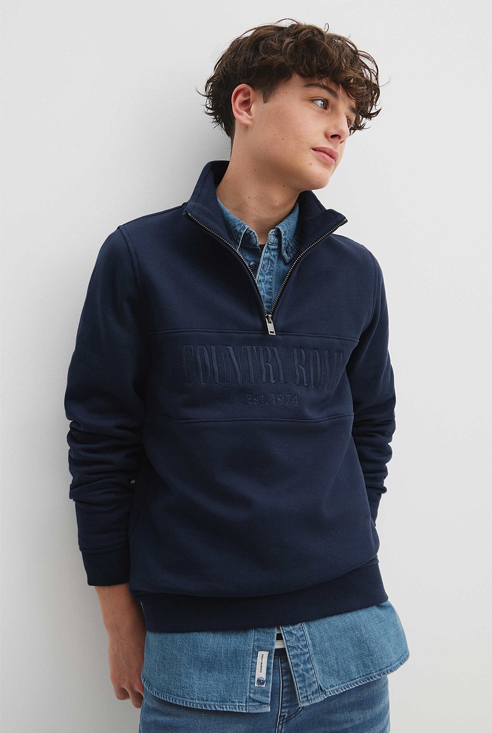 Teen Verified Australian Cotton Heritage Half Zip Sweat