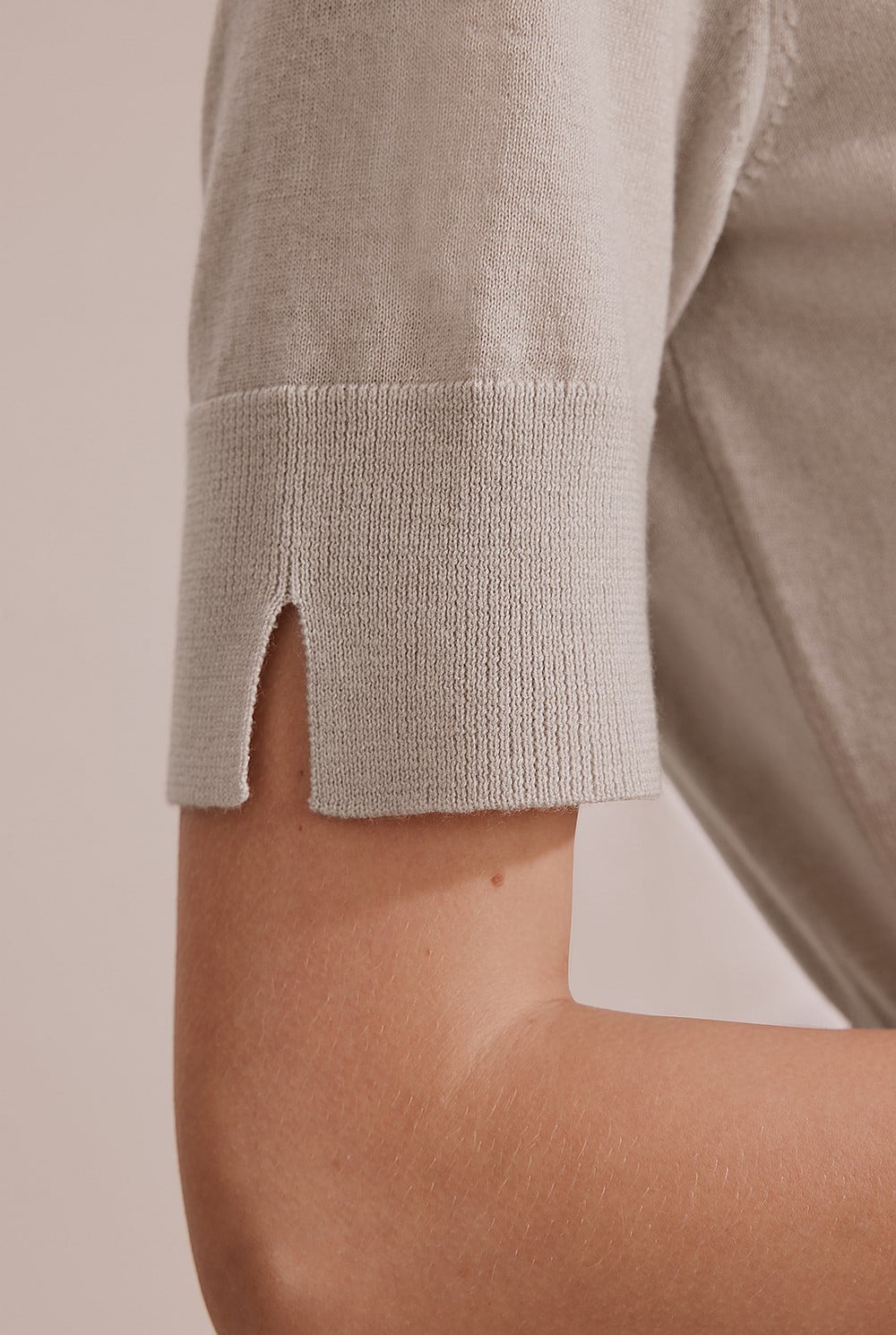 Merino Wool Silk Short Sleeve Knit
