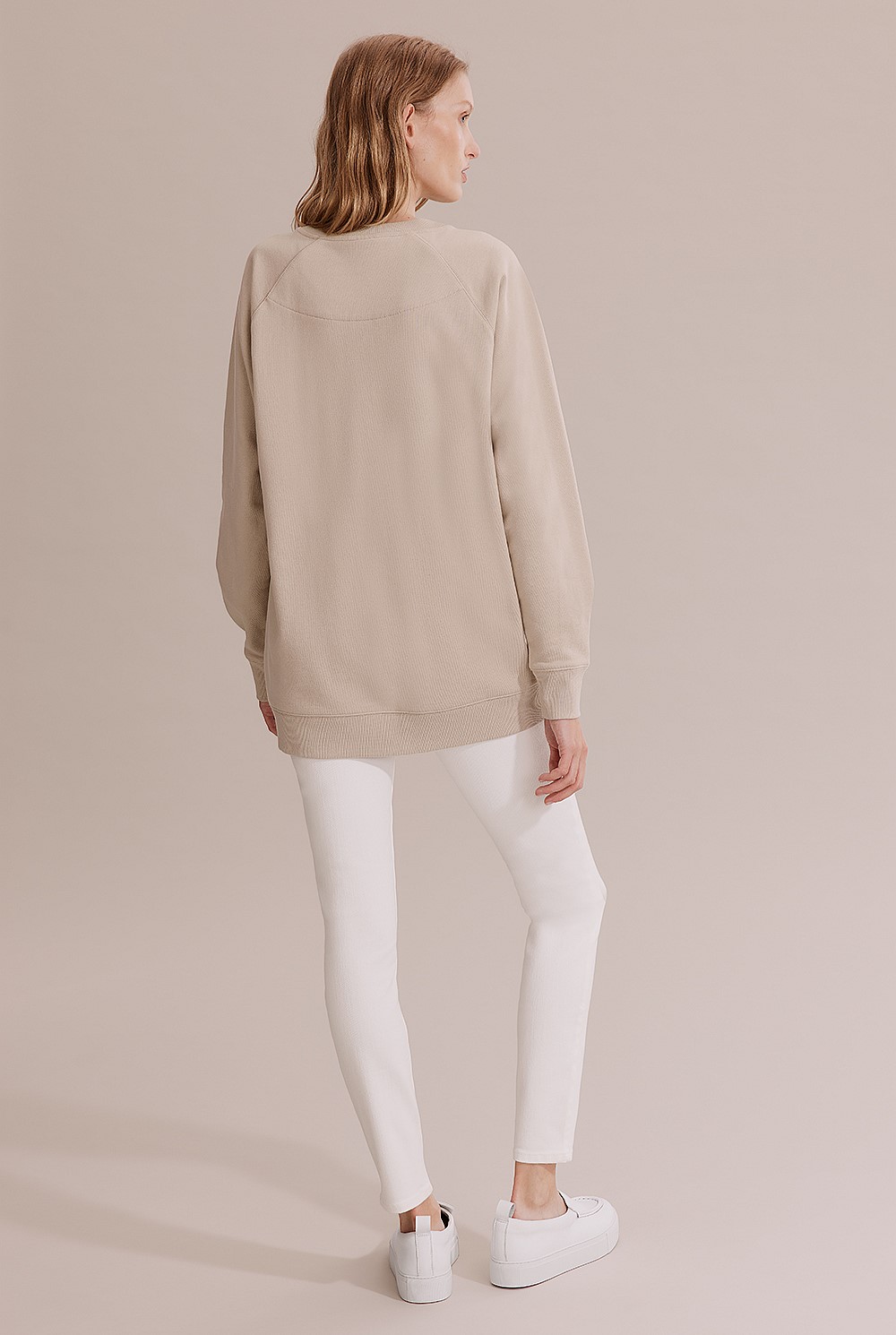 Cotton Crew Neck Tunic Sweat