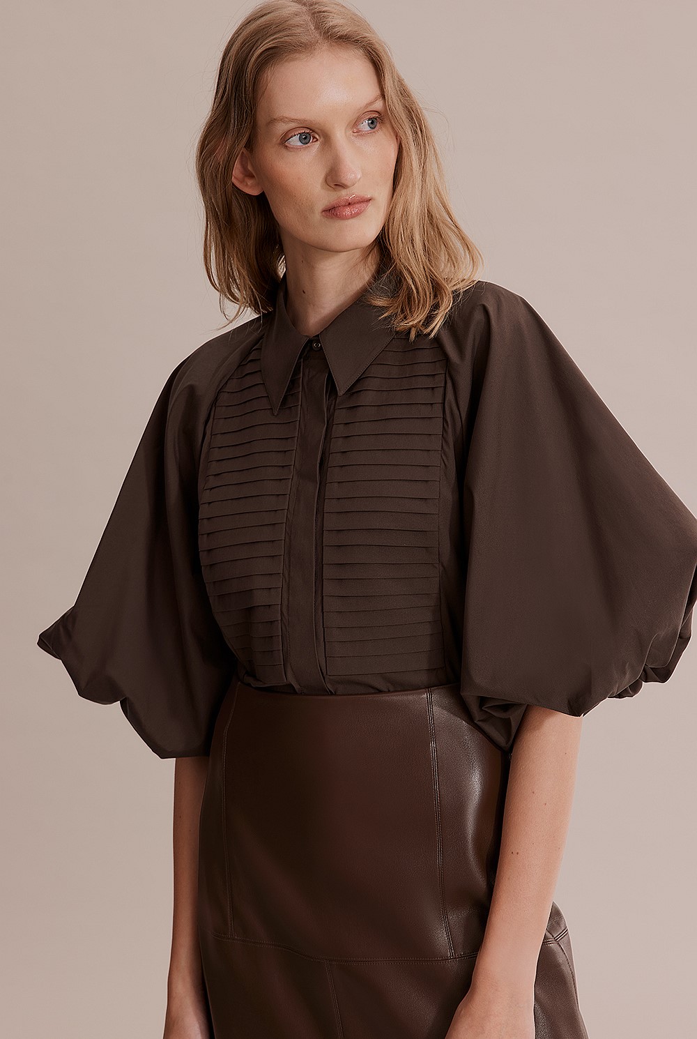 Poplin Blouson Blouse