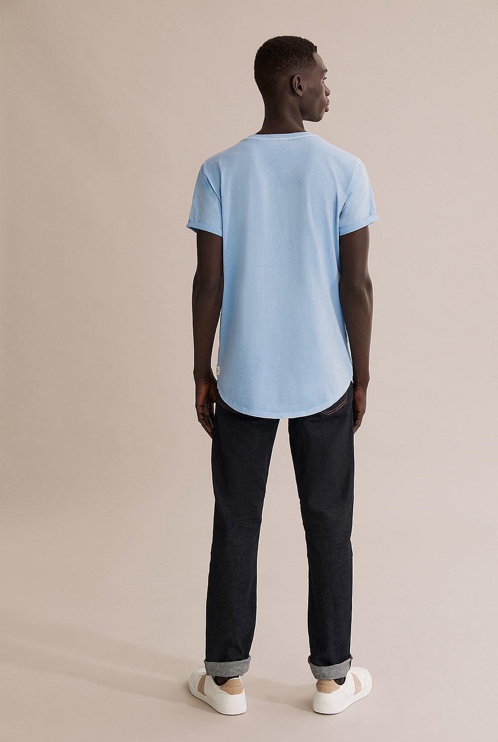 Australian Cotton Short Sleeve Longline Garment Dyed T-Shirt