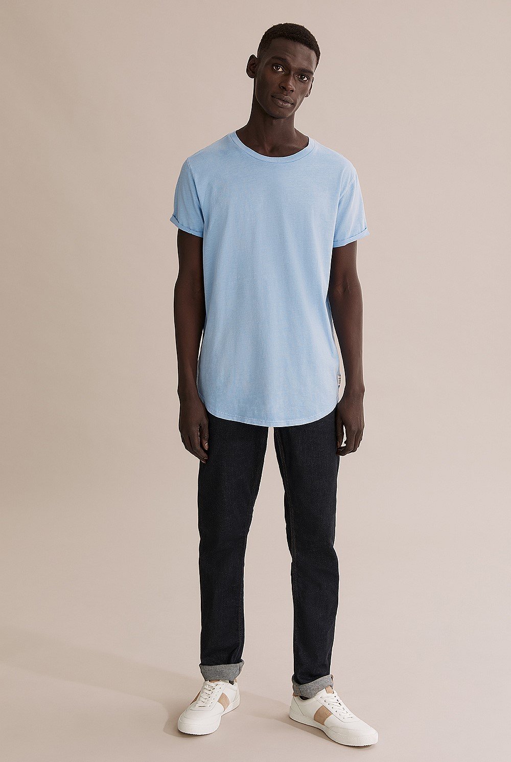 Australian Cotton Short Sleeve Longline Garment Dyed T-Shirt