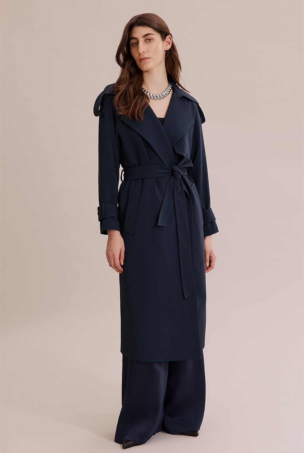 Button Detail Trench Coat