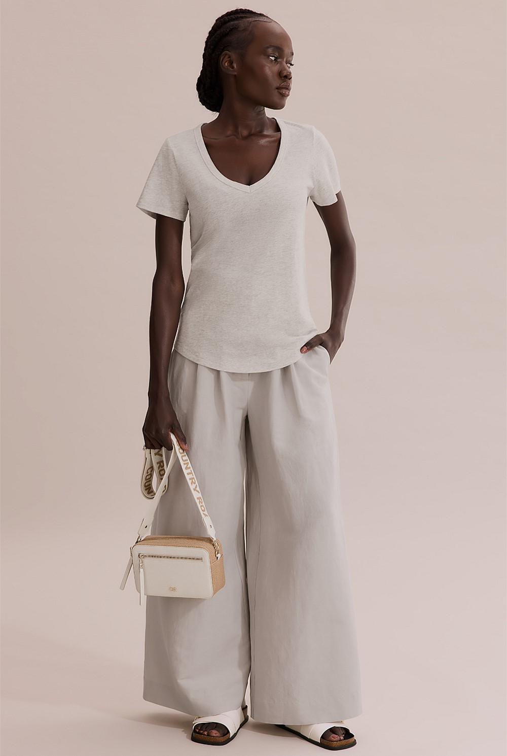 Australian Cotton Slub V-Neck T-Shirt