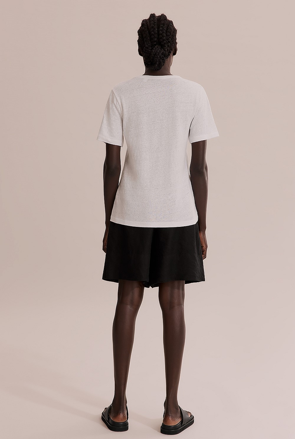 Linen Jersey V-Neck T-Shirt