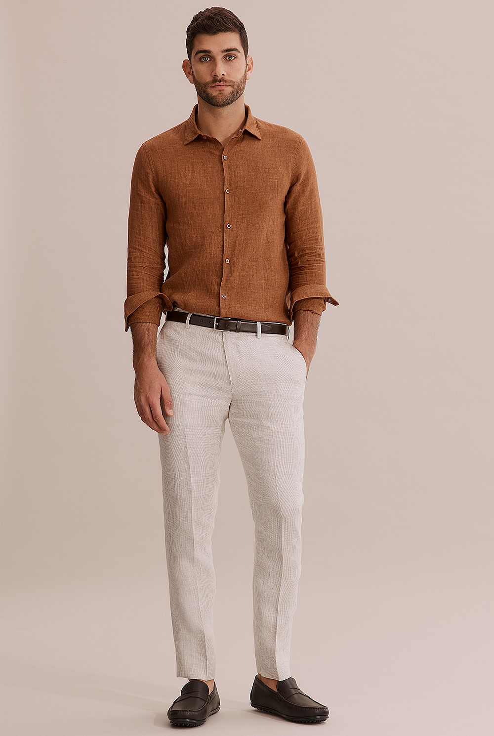 Tailored Fit Organically Grown Delave Linen Shirt