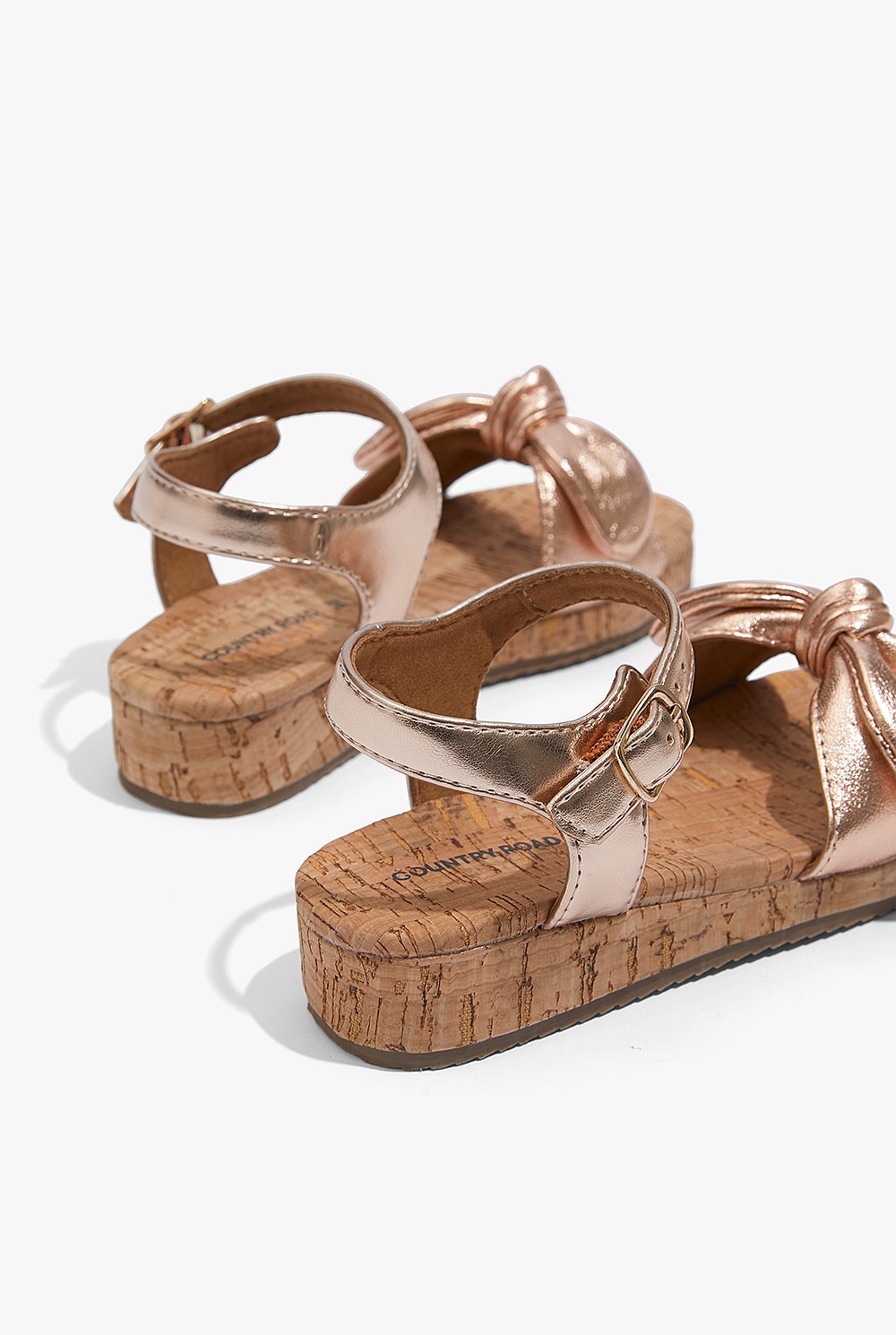 Flatform Bow Leather Sandal
