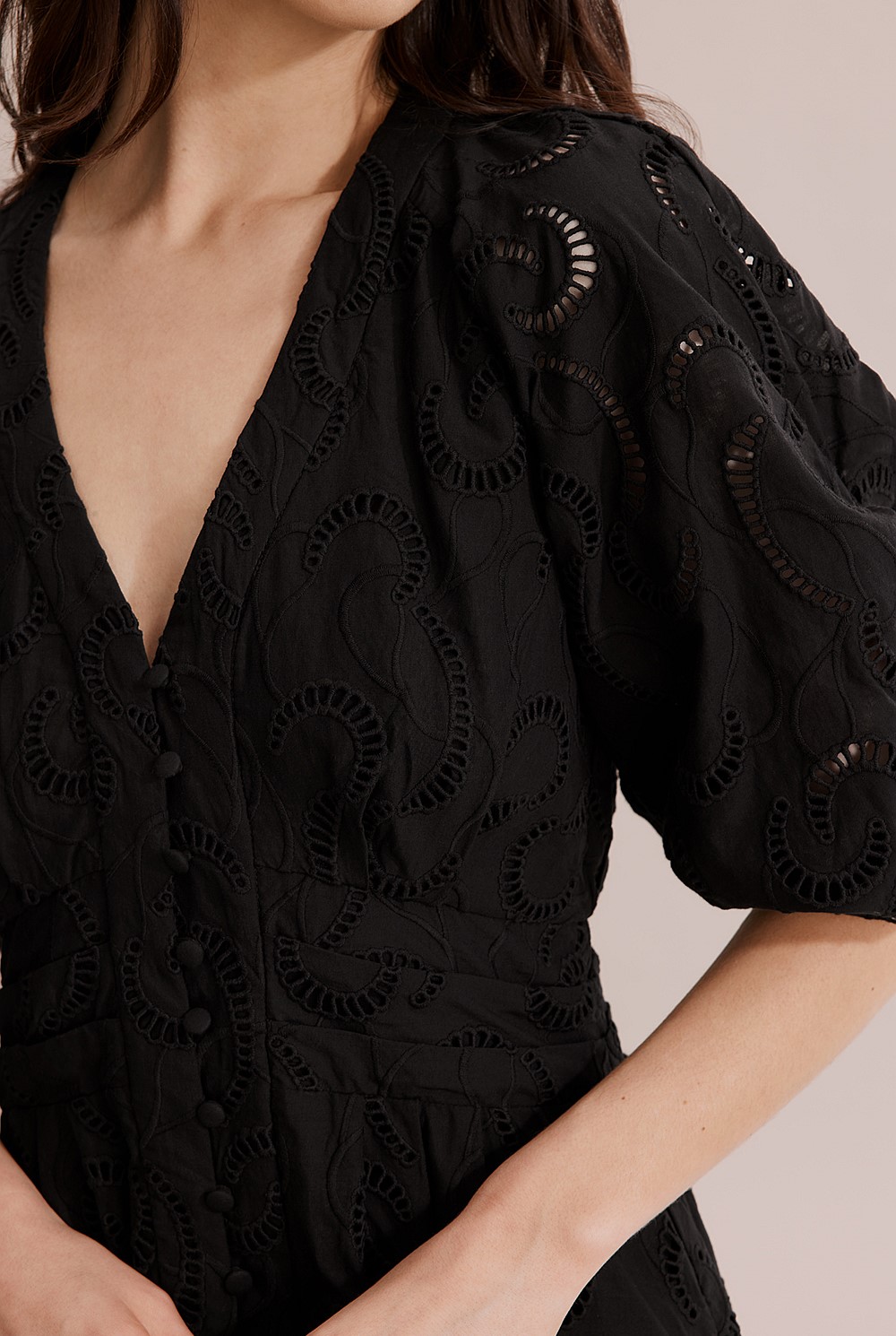 Broderie Midi Dress