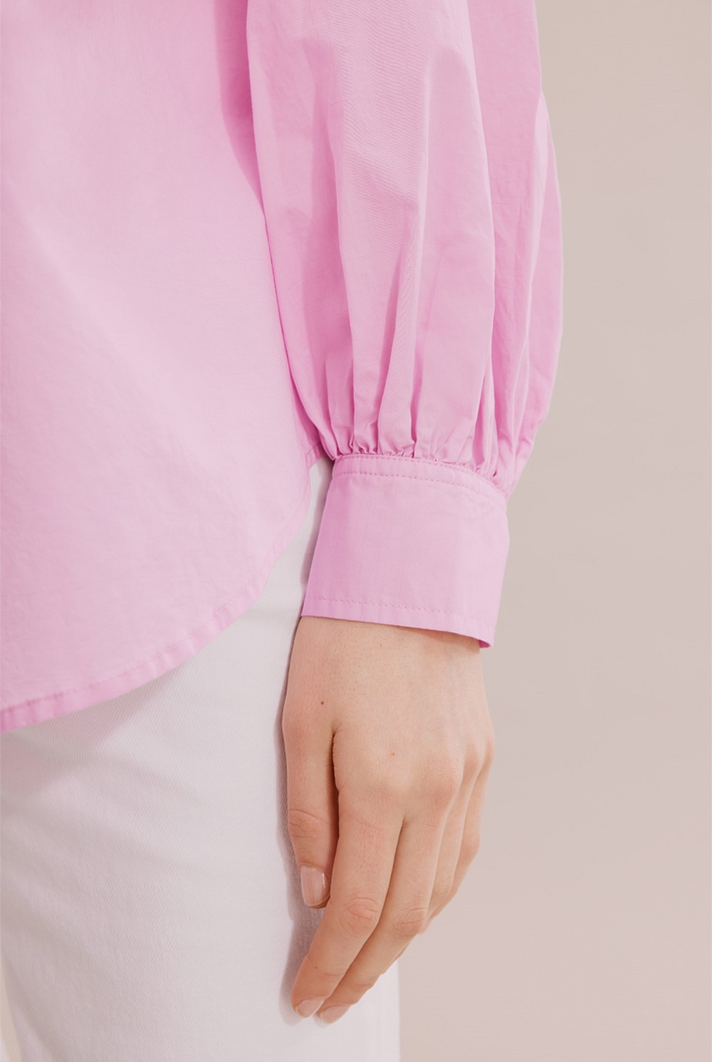 Cotton Blouson Sleeve Shirt