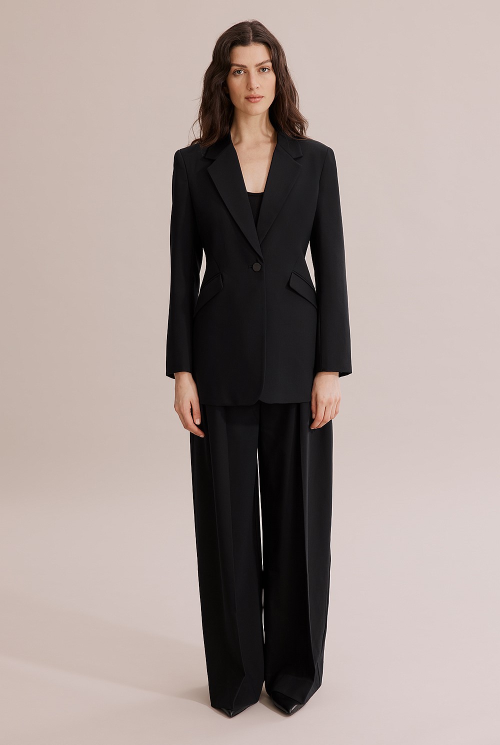 Cinched Single-Breasted Blazer