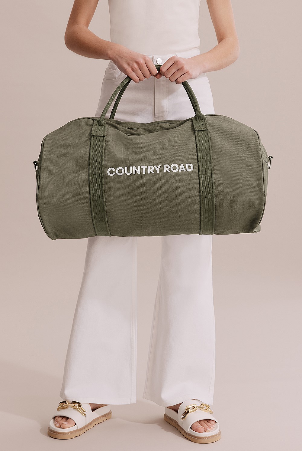 Cotton Zip Canvas Logo Tote
