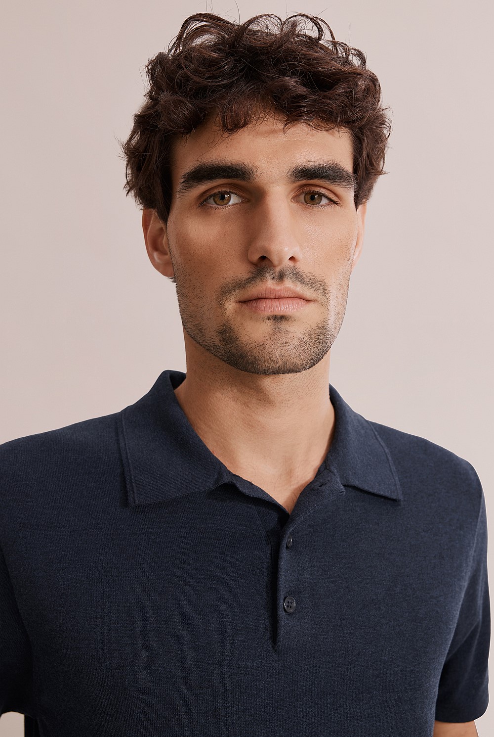 Cotton Silk Knit Polo