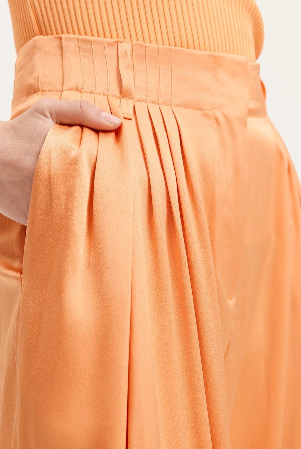 Satin Pleat Pant