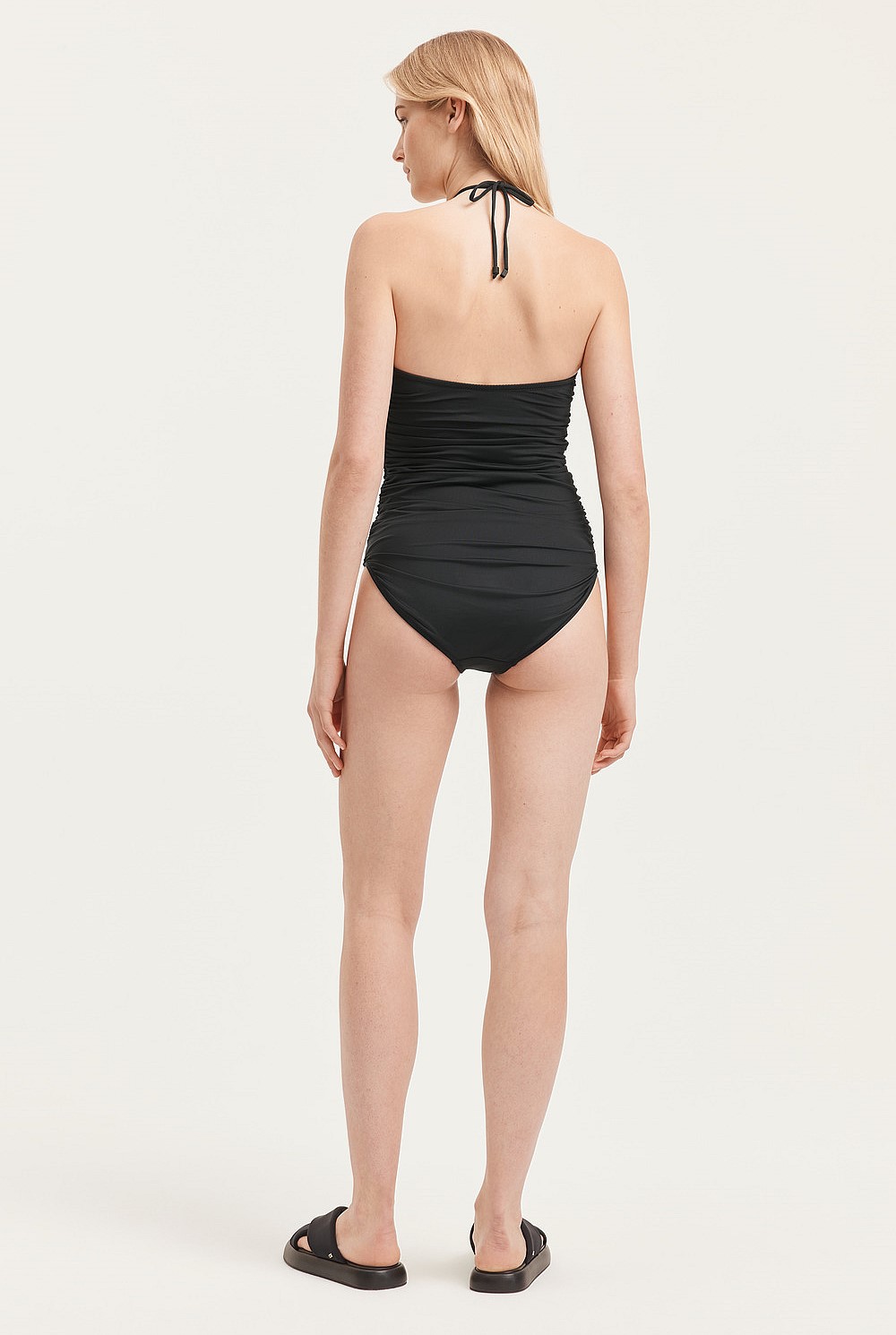 Recycled Nylon Halter one-piece