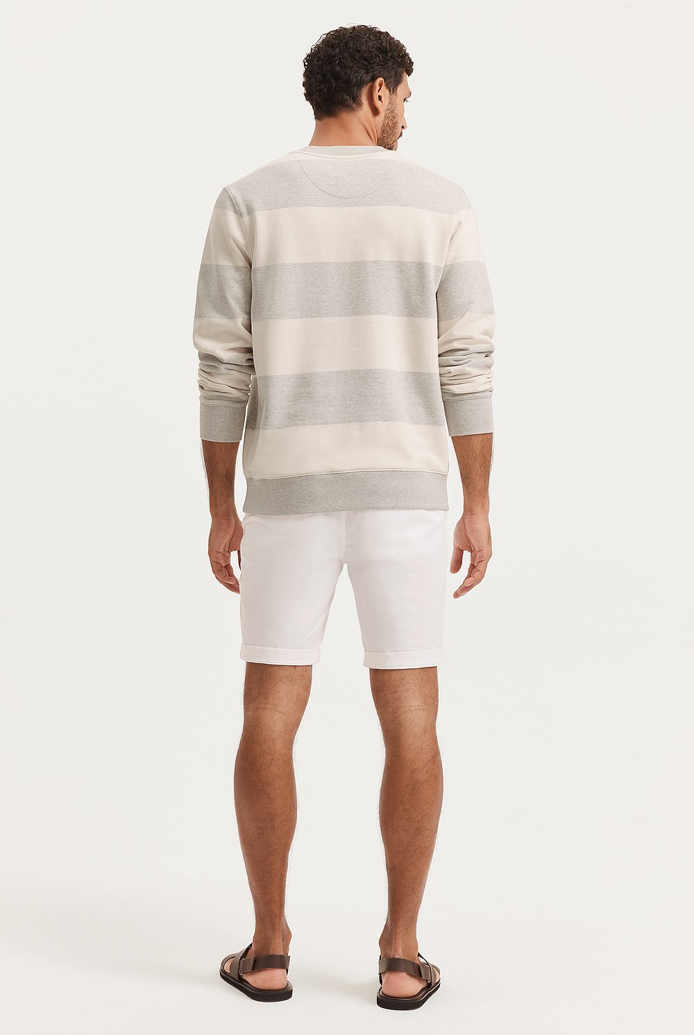 Cotton Stripe Logo Sweat