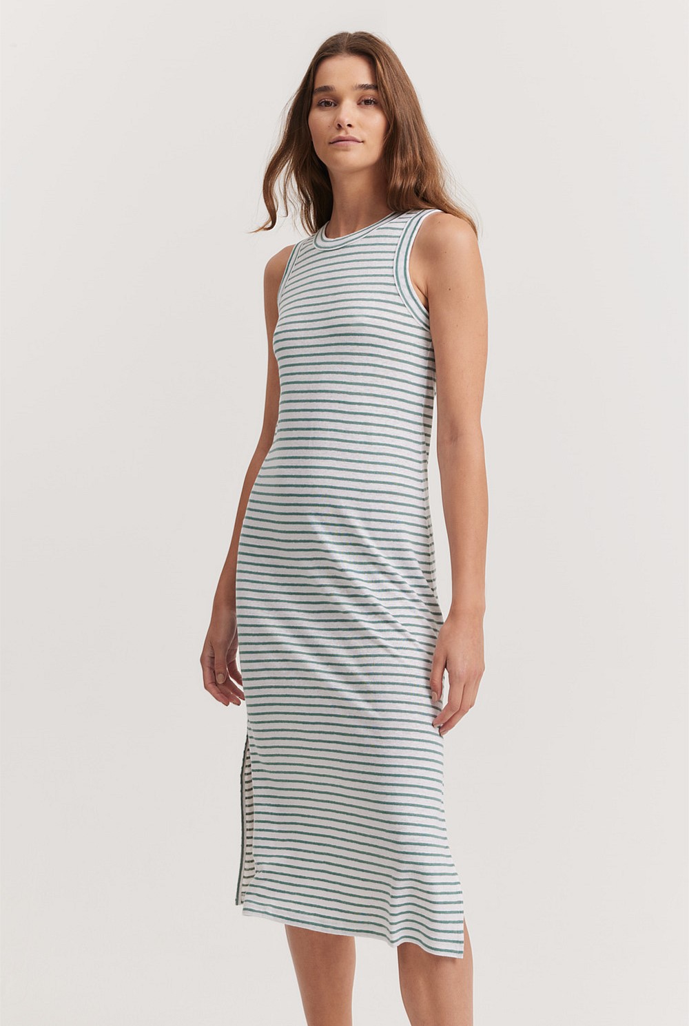 Stripe Linen Jersey Dress