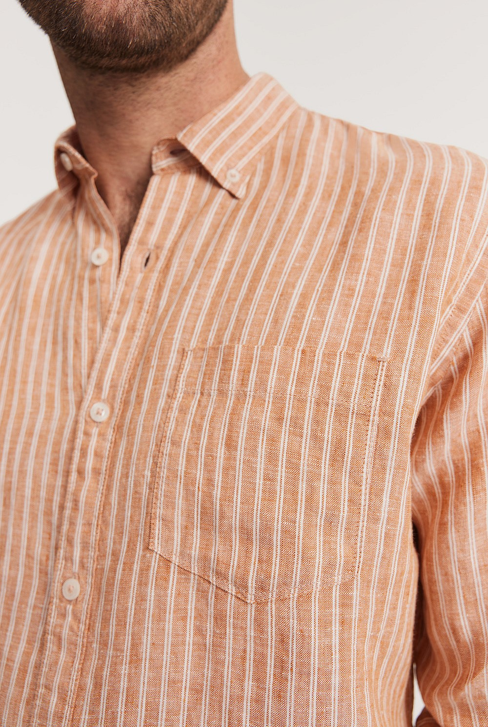 Regular Fit Linen Stripe Shirt