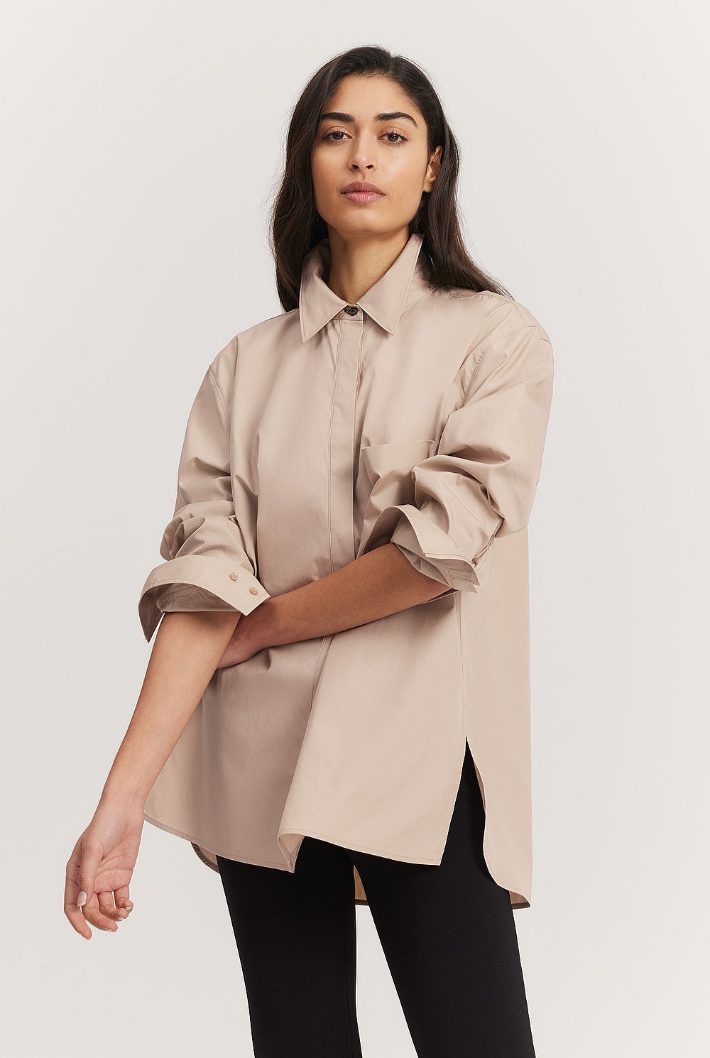 Cotton Poplin Relaxed Shirt