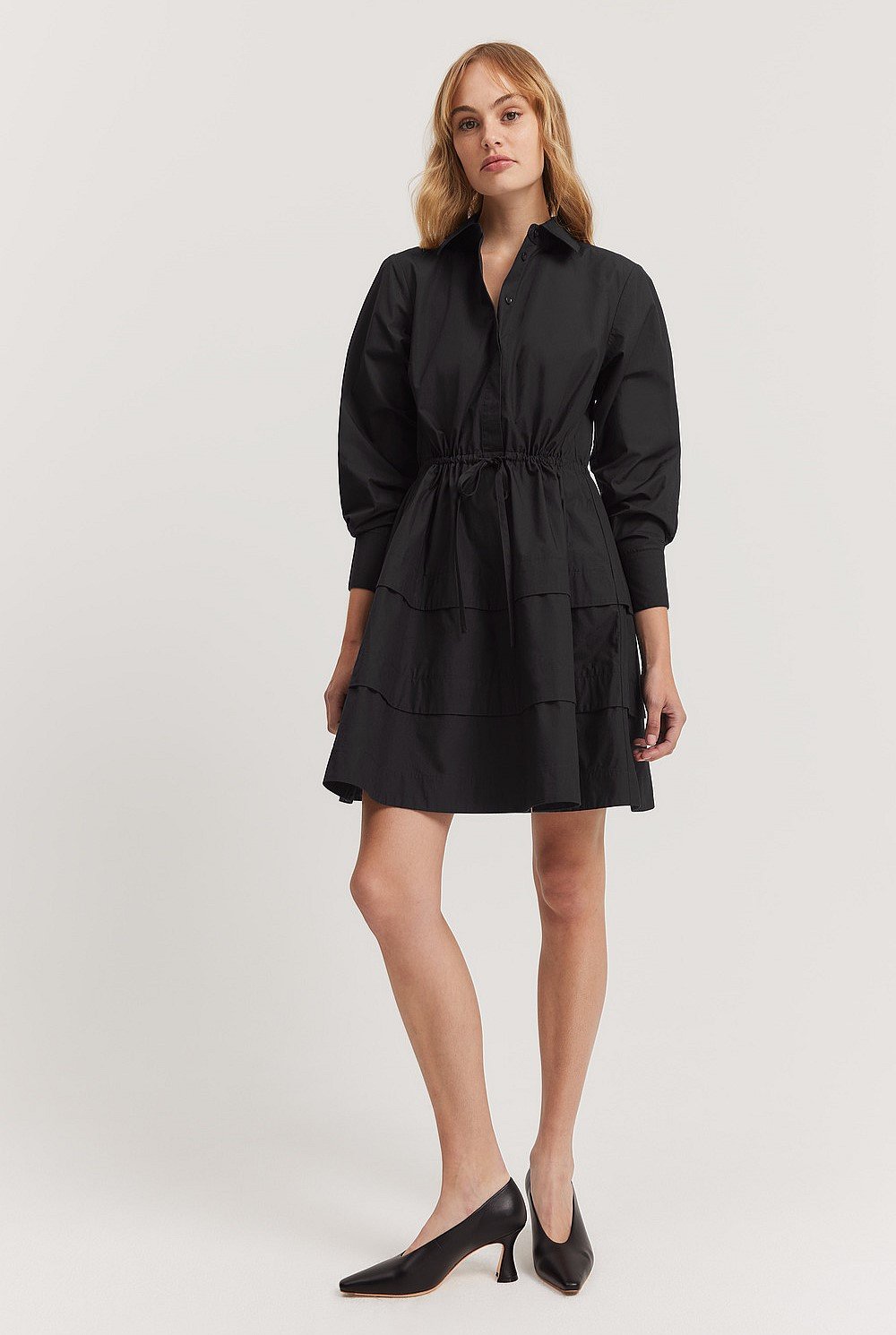 Tiered Shirt Dress