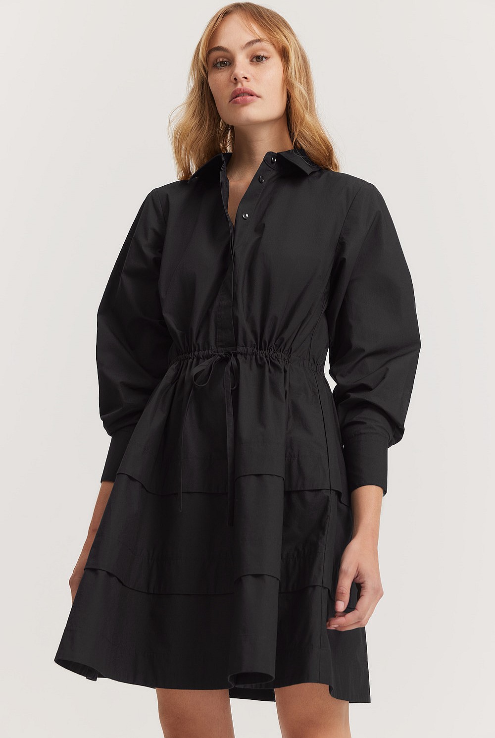 Tiered Shirt Dress