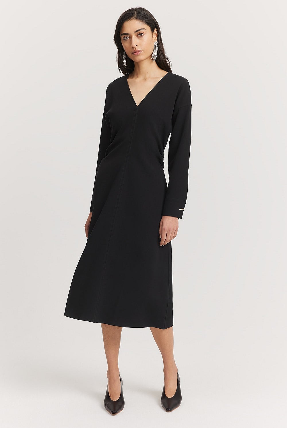V-Neck Midi Dress