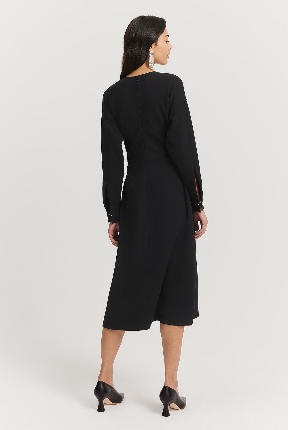 V-Neck Midi Dress