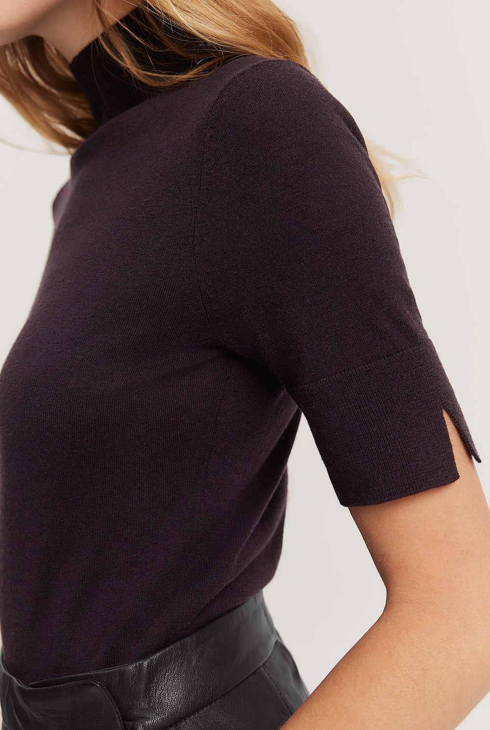 Merino Wool Silk Short Sleeve Knit