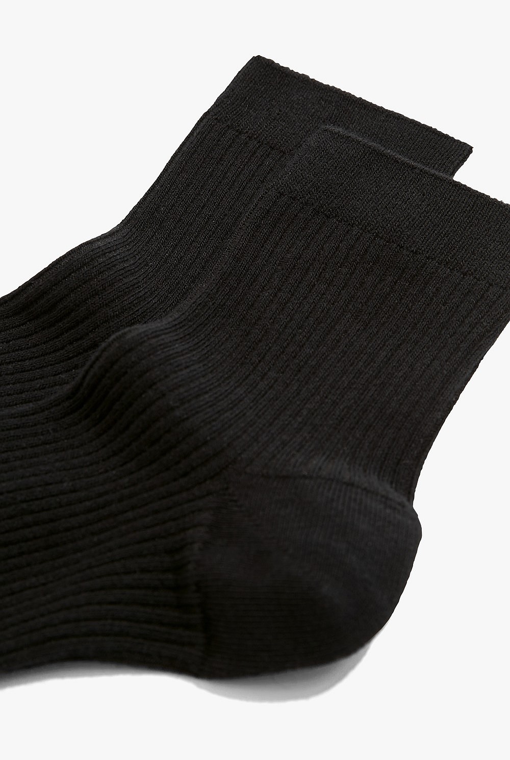 Australian Cotton Blend Ribbed Quarter Crew Sock