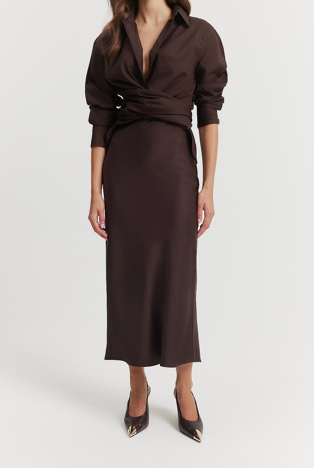 Satin Midi Skirt