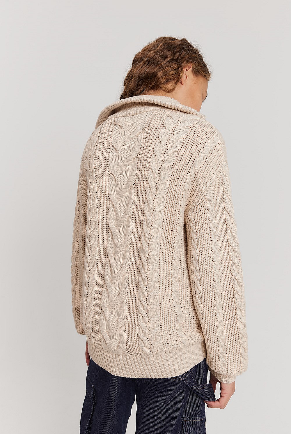 Teen Cable Half Zip Knit