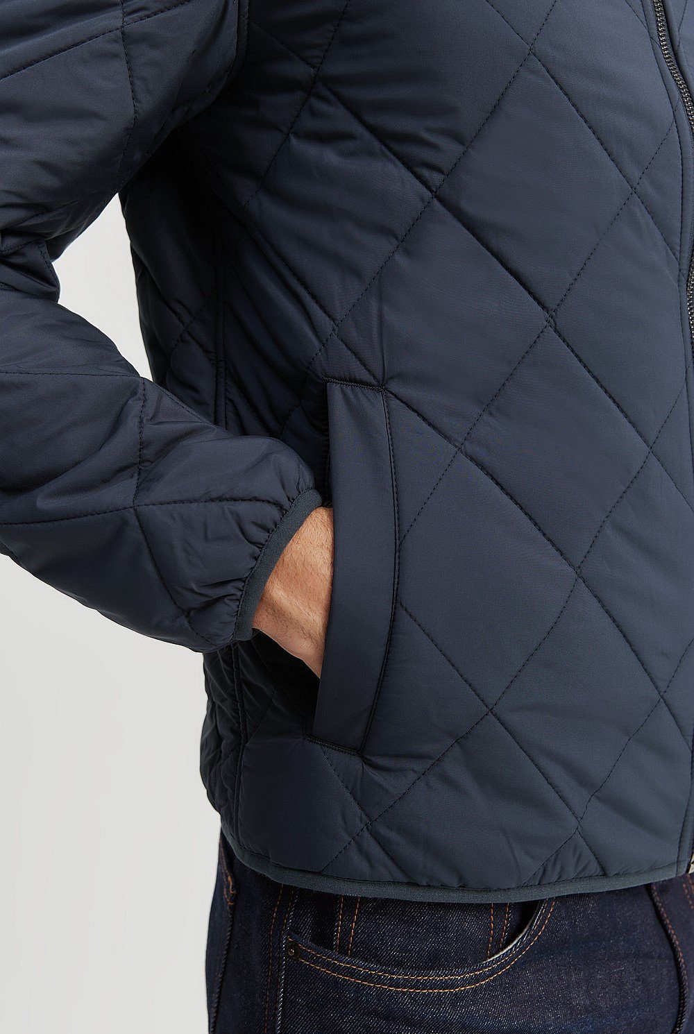 Recycled Polyester Funnel Neck Quilted Jacket