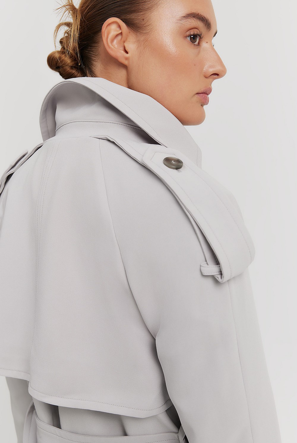 Button Detail Trench Coat