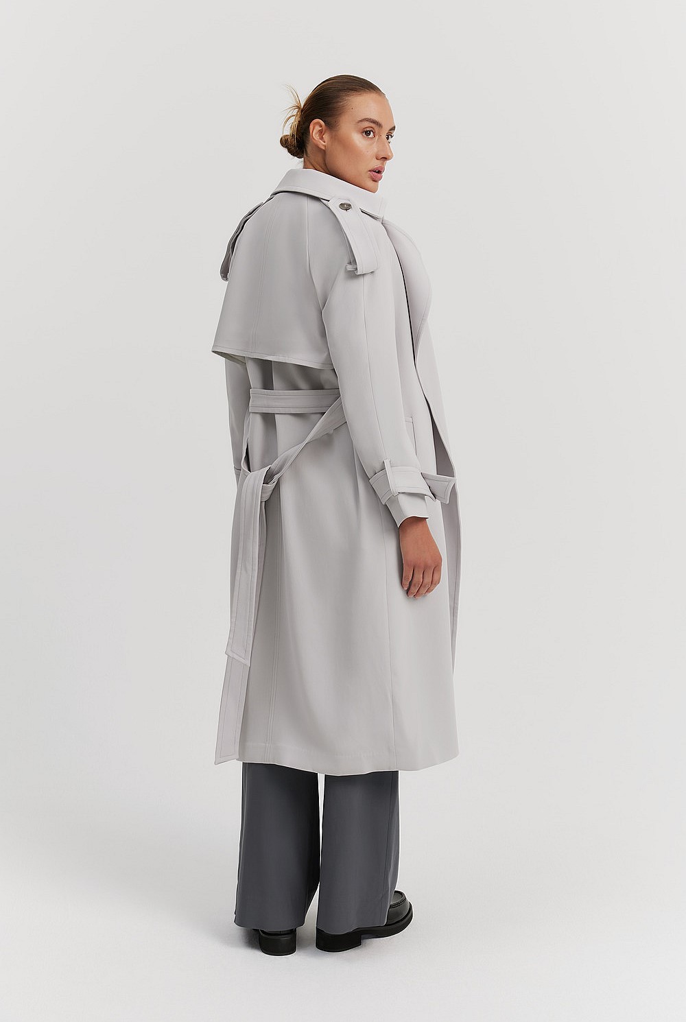 Button Detail Trench Coat