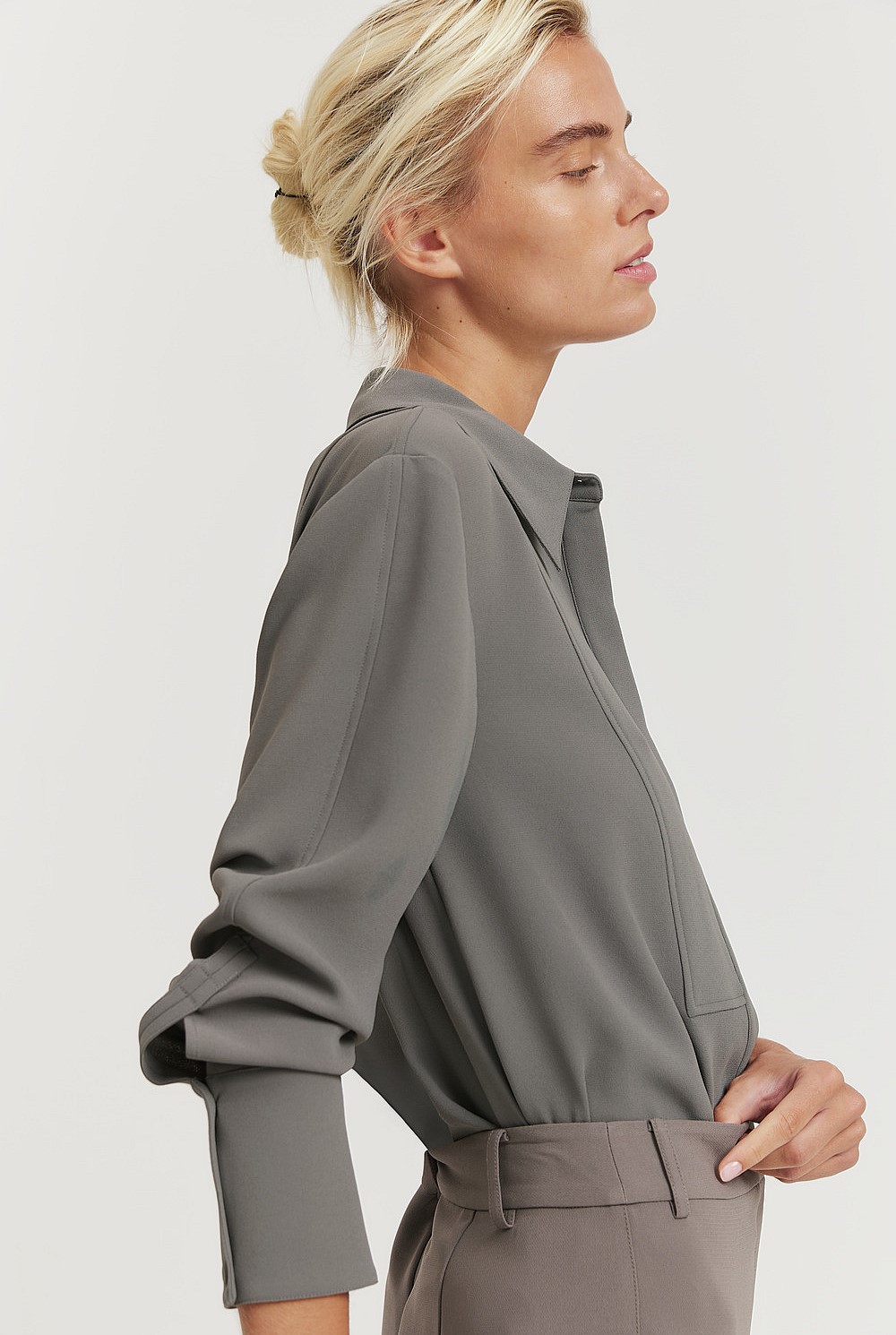 Longline Crepe Shirt