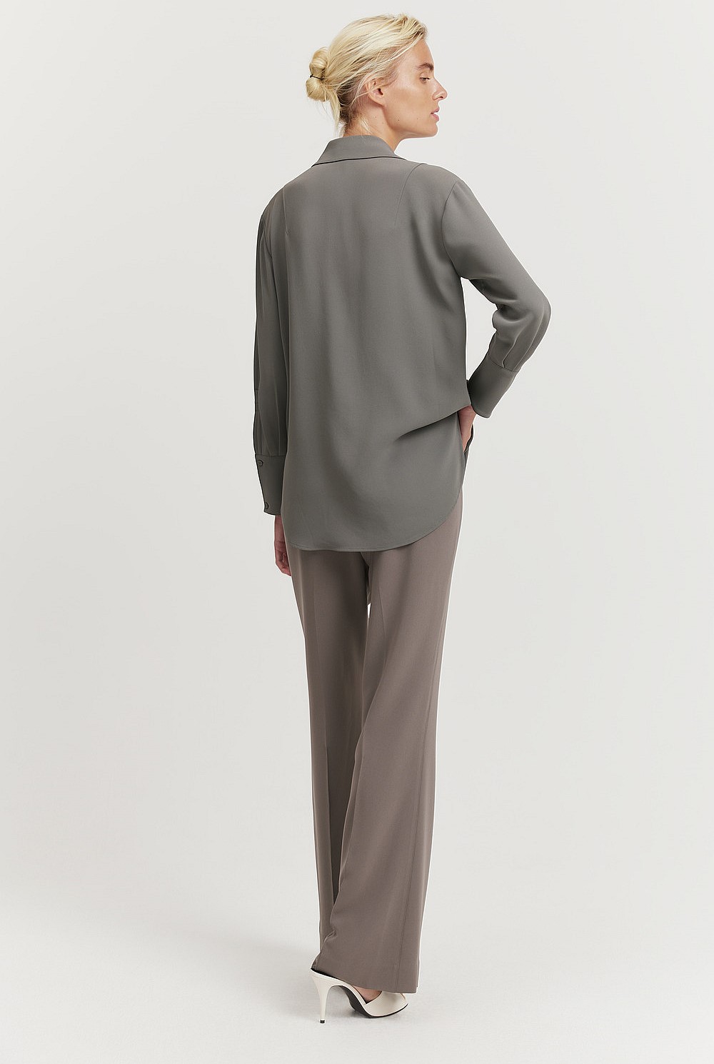 Longline Crepe Shirt