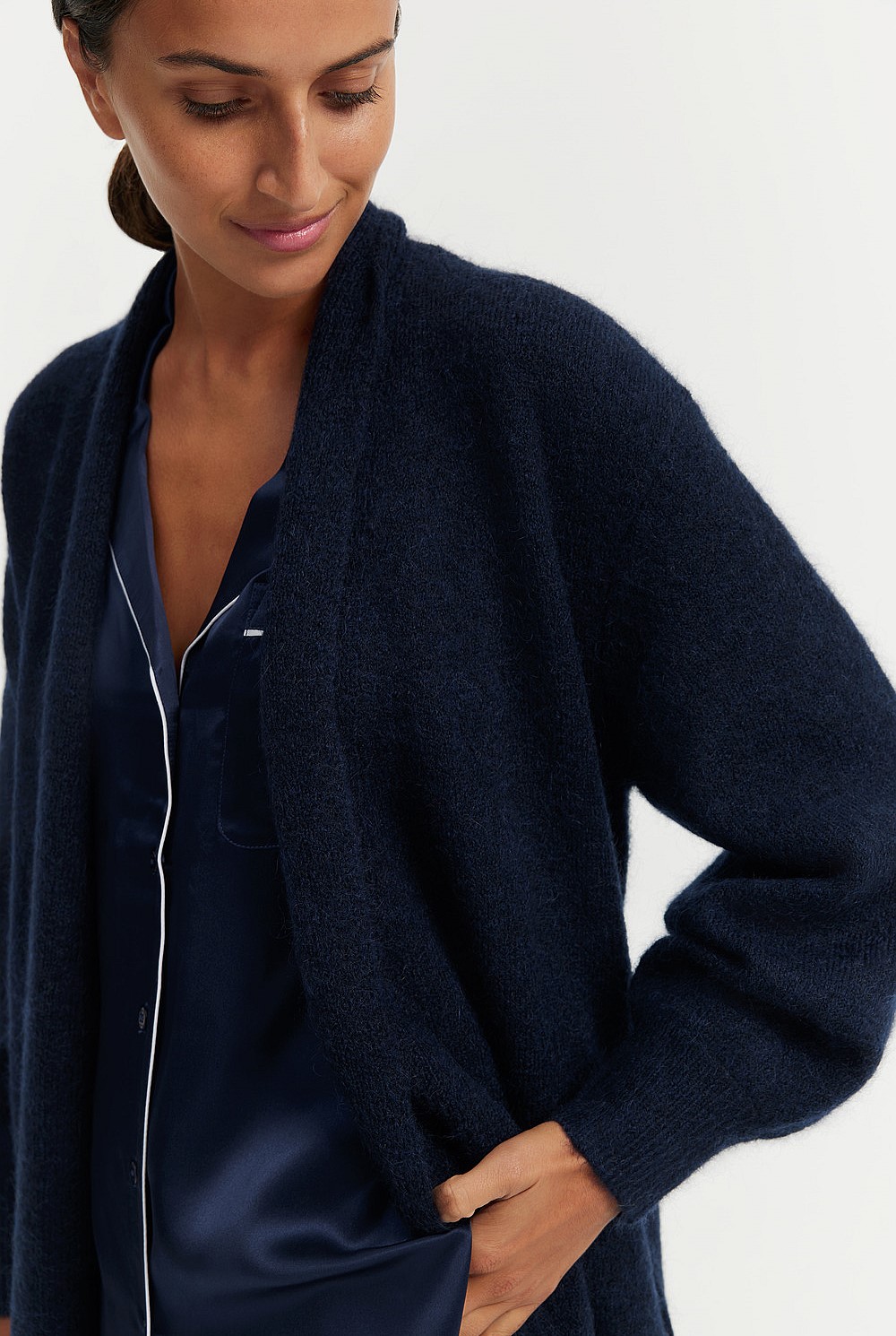 Navy Marle Knit Robe - Sleepwear | Country Road