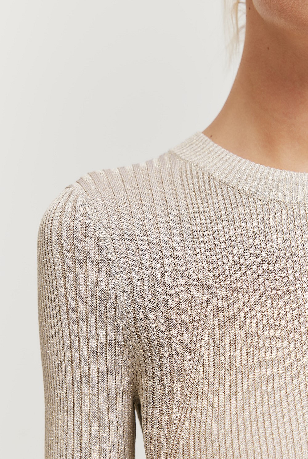 Metallic Long Sleeve Top