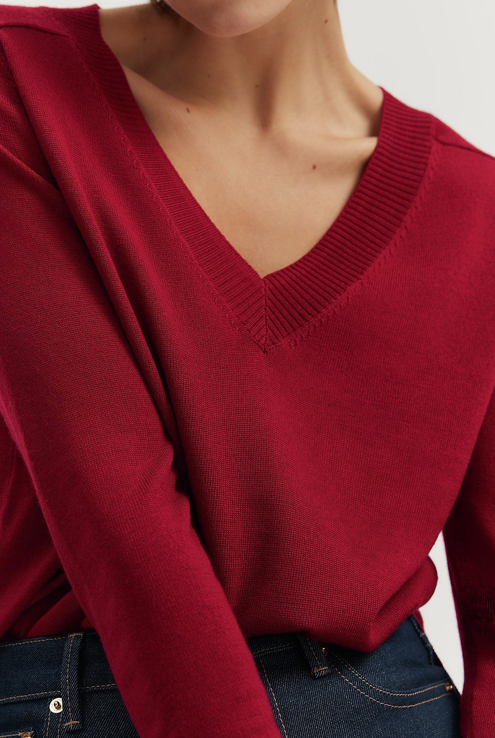 Verified Merino Wool V-neck Knit