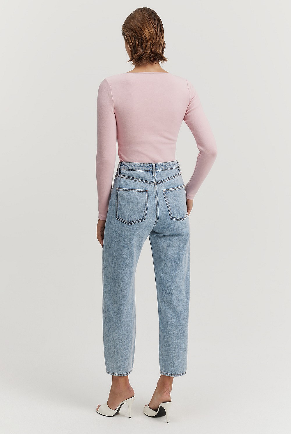 Rib Detail Long Sleeve Top