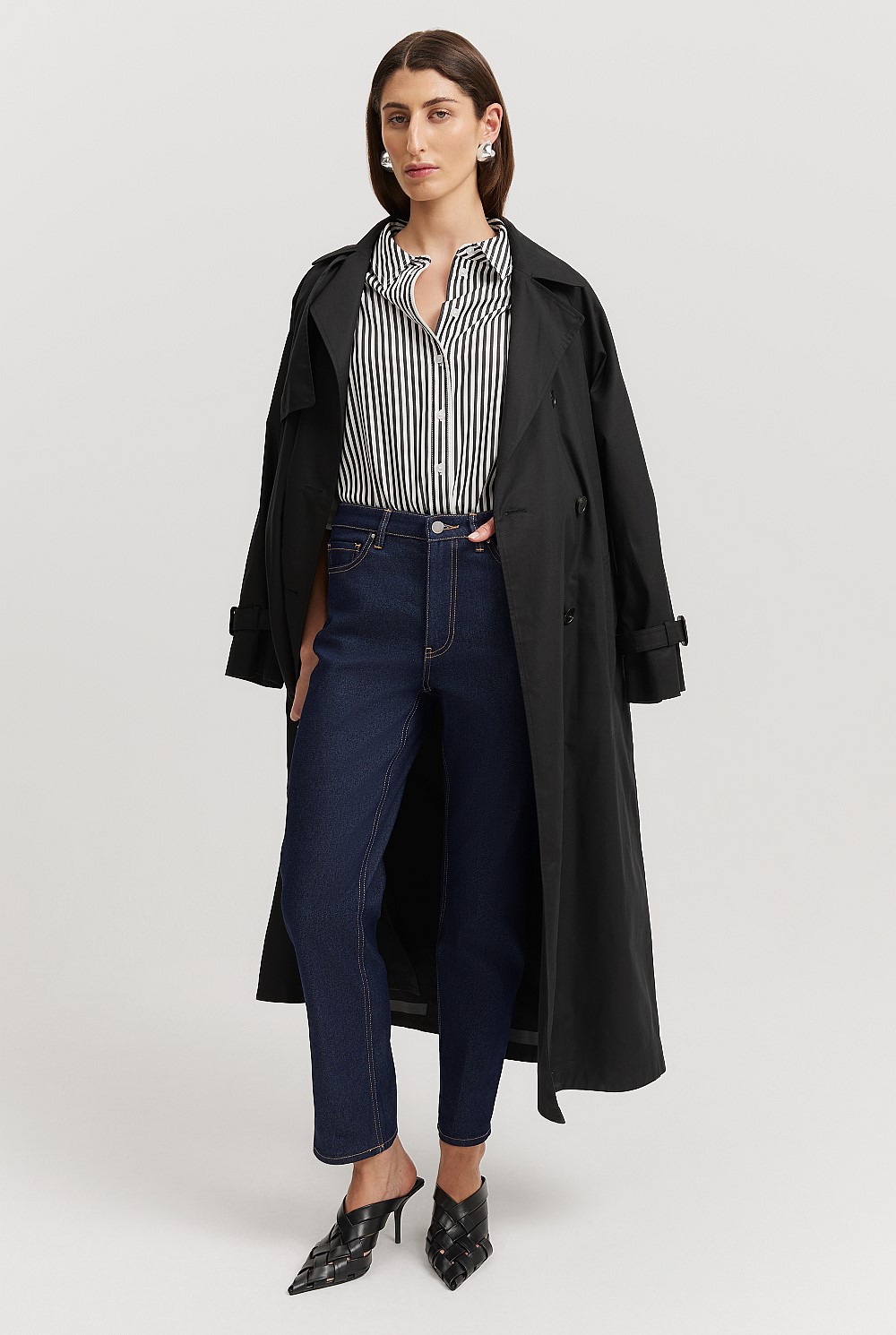 Cotton Stripe Relaxed Oxford Shirt