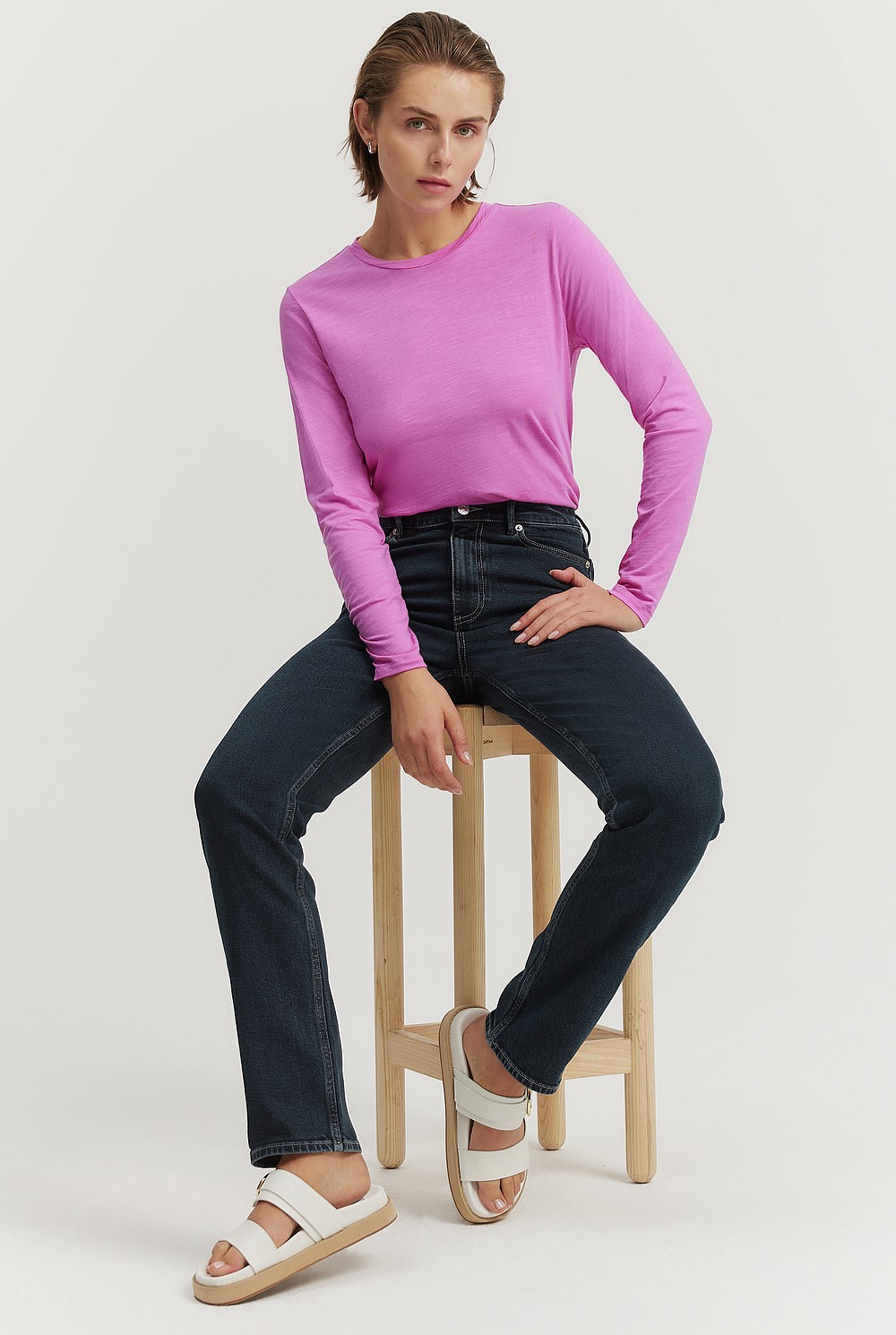 Long Sleeve Australian Cotton Slub T-Shirt