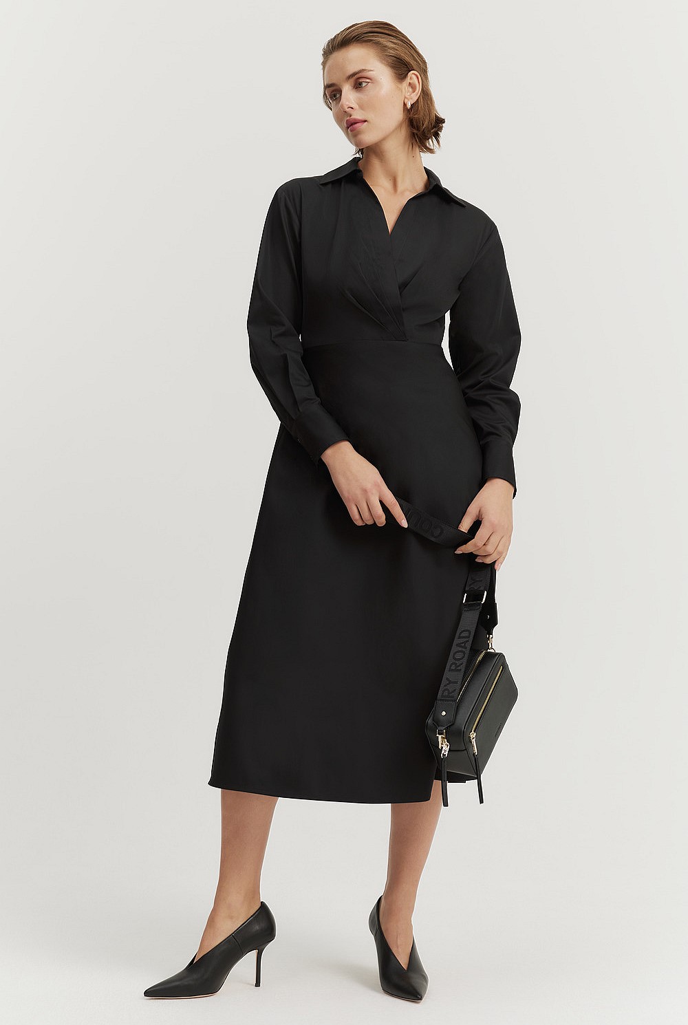 Australian Cotton Twist Front Shirt Dress