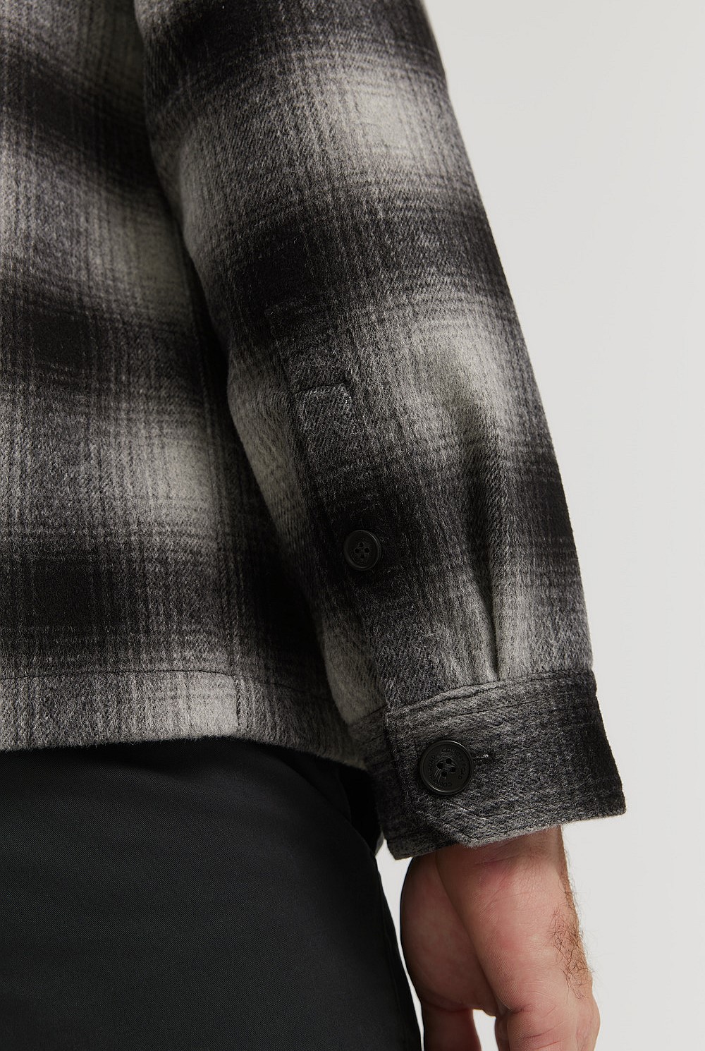 Ombre Wool Blend Shirt Jacket