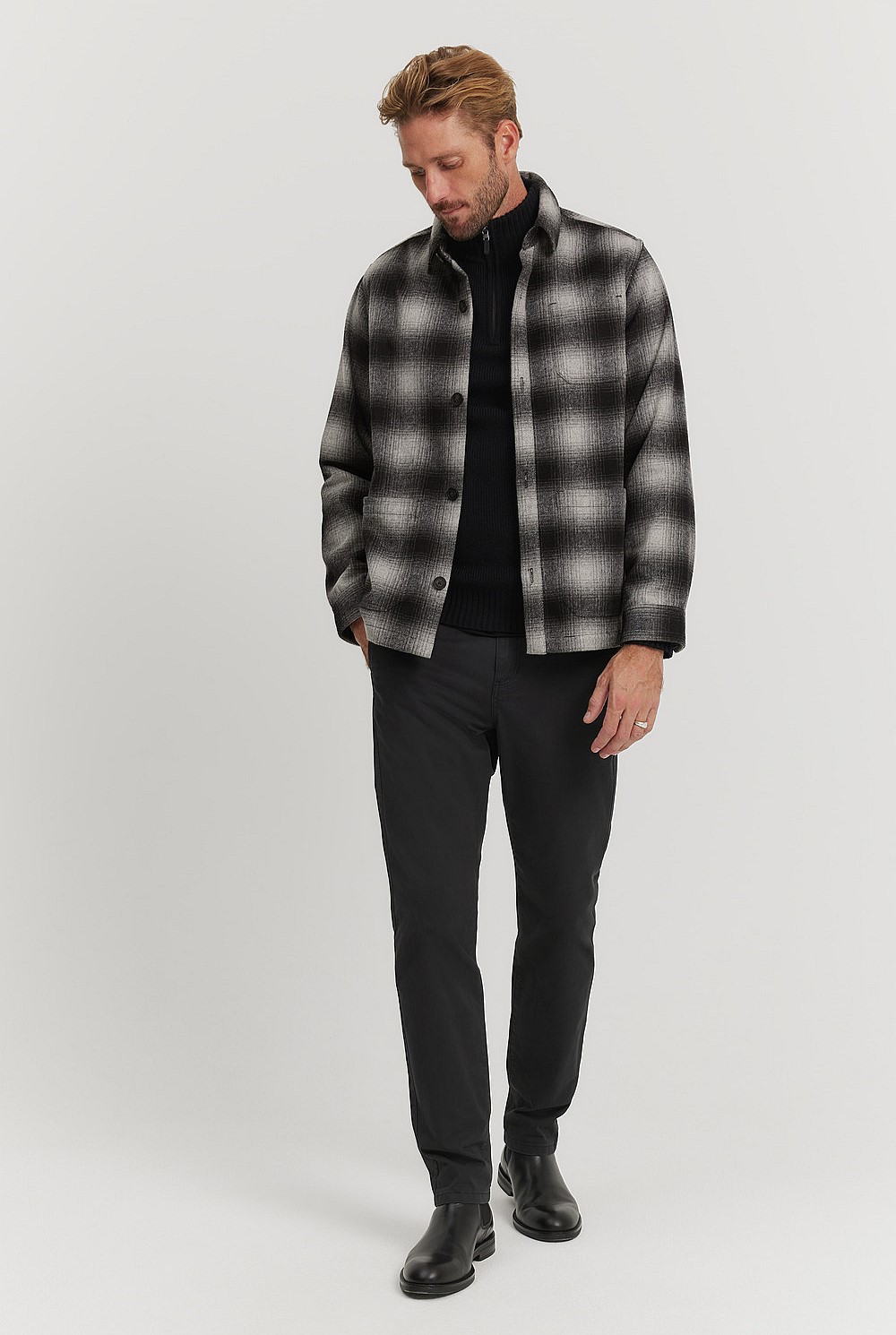 Ombre Wool Blend Shirt Jacket