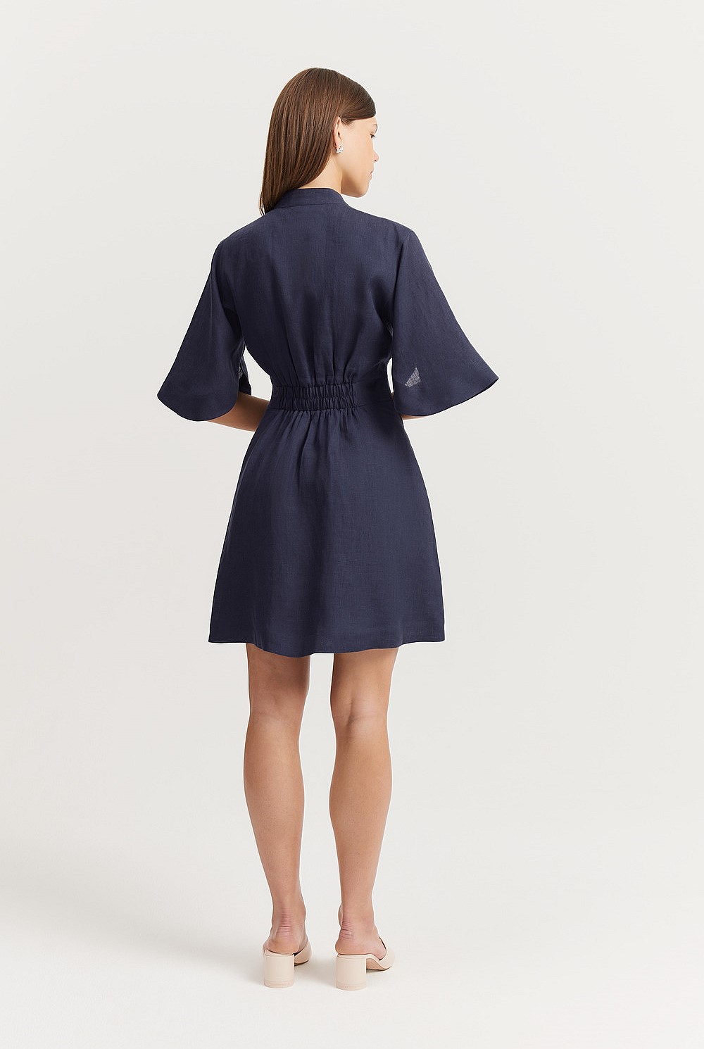 Linen Darted Mini Dress