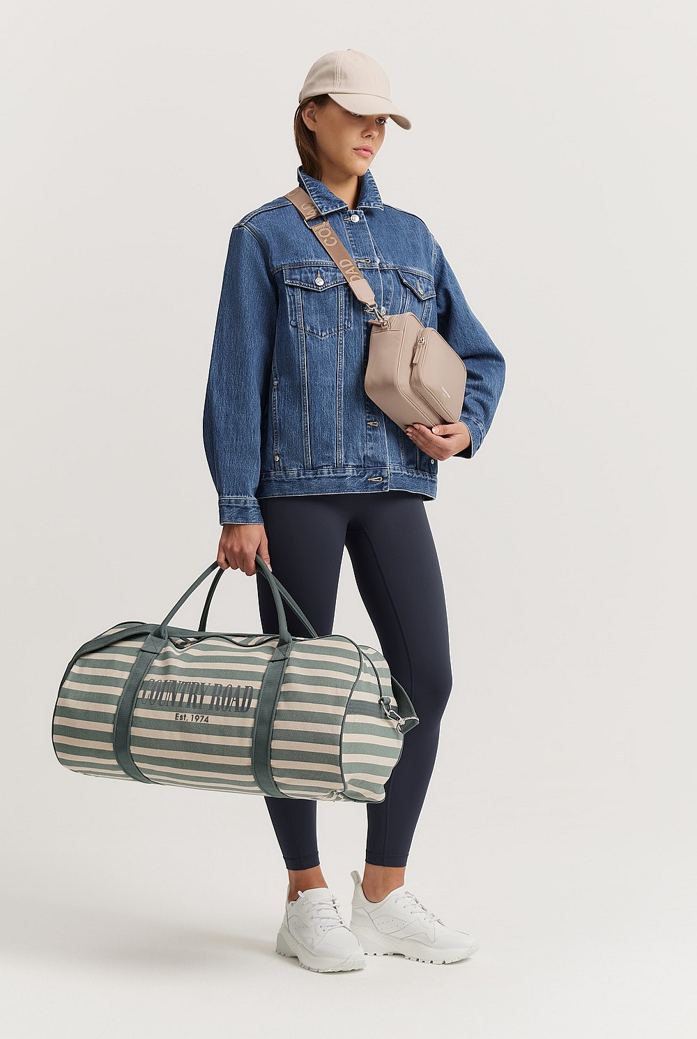 Australian Cotton Flocked Stripe Logo Tote